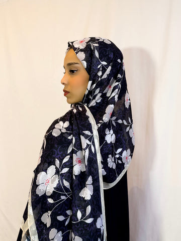 Châle Tlija (Soie brodé) "NYX"