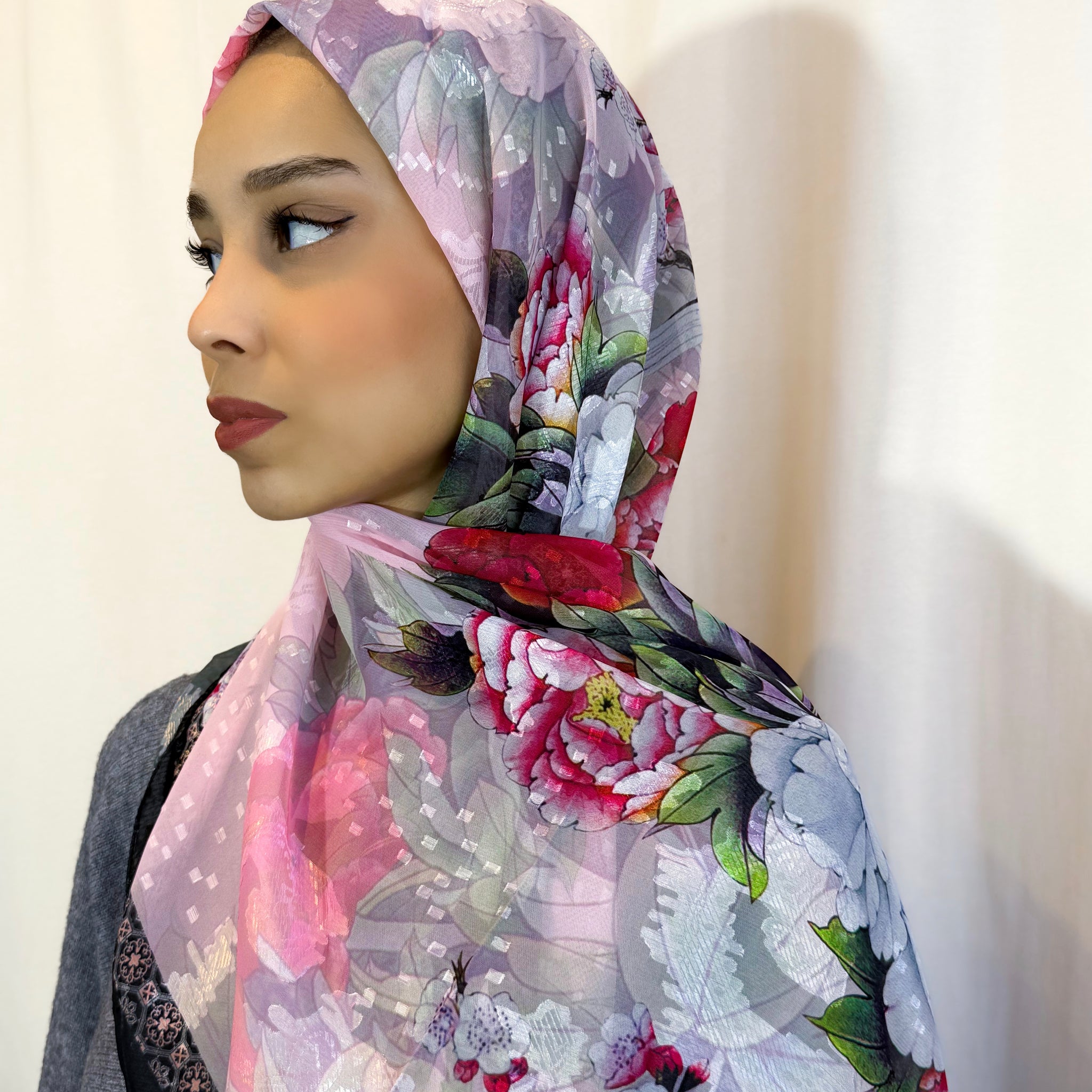 Châle Tlija (Soie brodé) "MYSTIQUE"