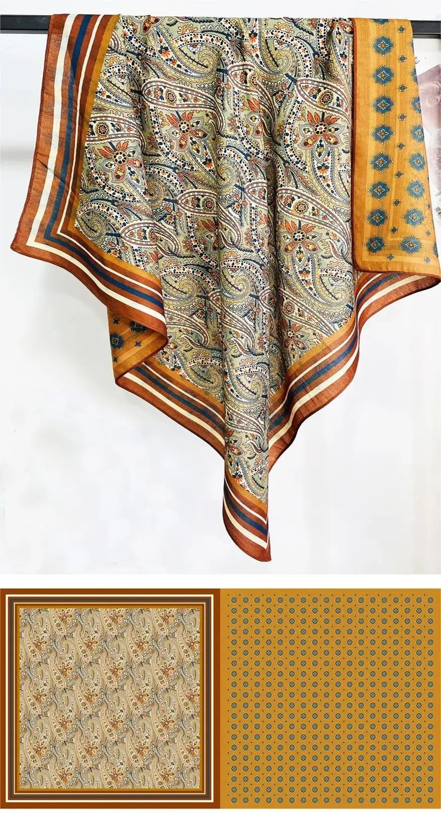 Foulard "ORIENT" double face en laine fine