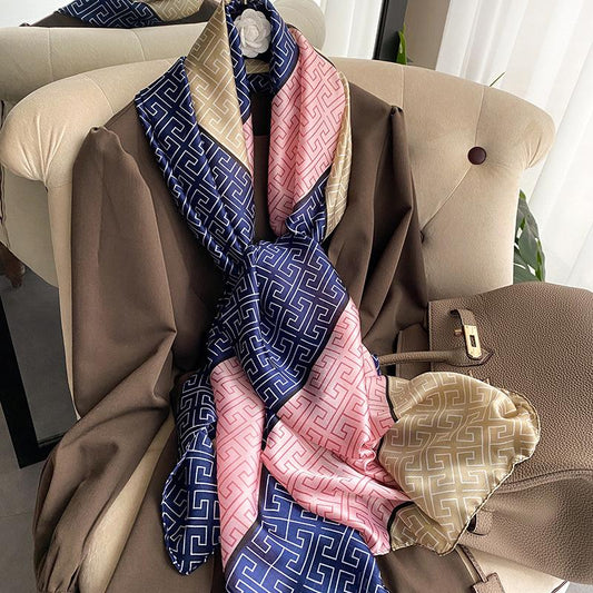 Châle "CORAIL DOLCE" effet soie à motifs