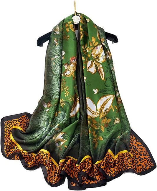 Châle "SAVAGE" effet soie à motifs