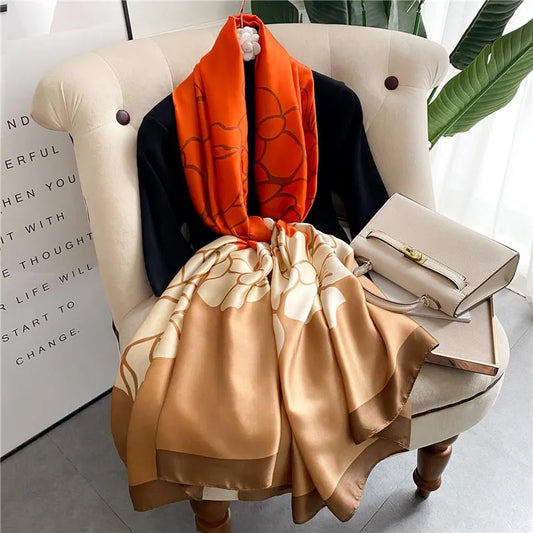 Châle "IVY" effet soie à motifs