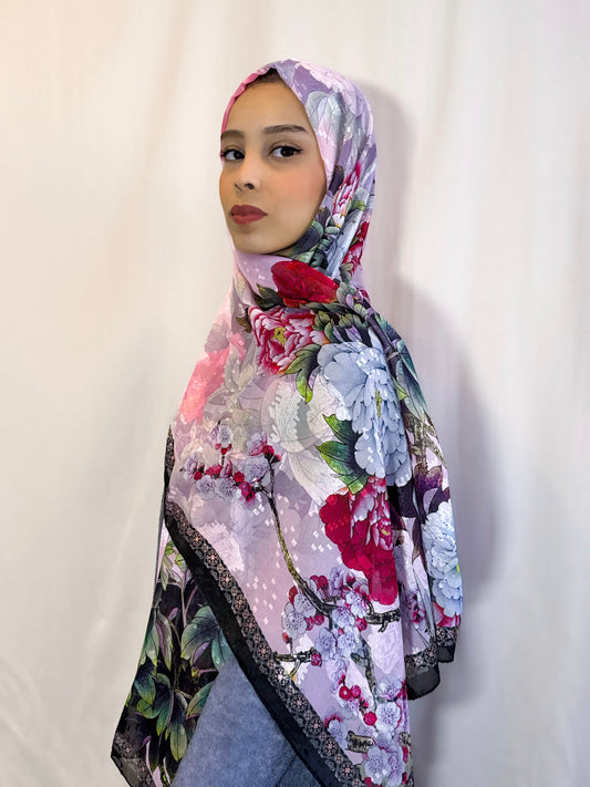 Châle Tlija (Soie brodé) "MYSTIQUE"