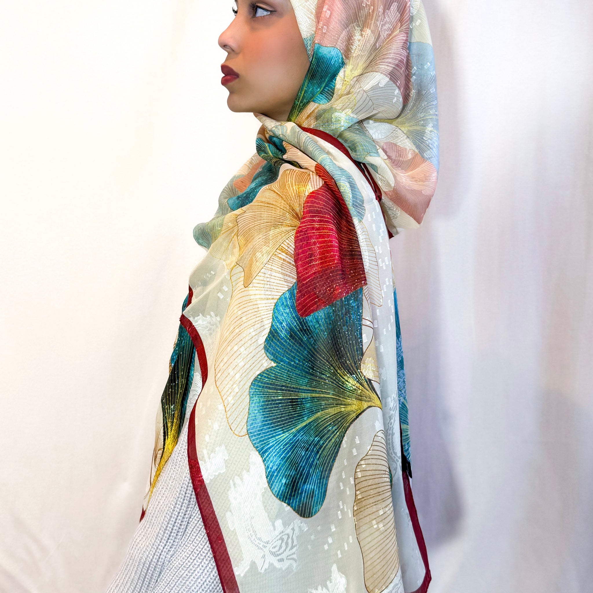 Châle Tlija (Soie brodé) "HÉLIX"