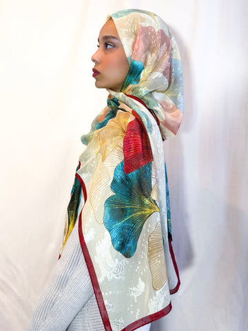 Châle Tlija (Soie brodé) "HÉLIX"