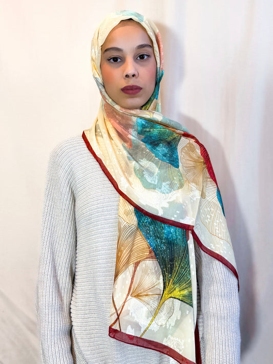 Châle Tlija (Soie brodé) "HÉLIX"