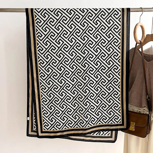 Châle en lin  "BLACK & WHITE"