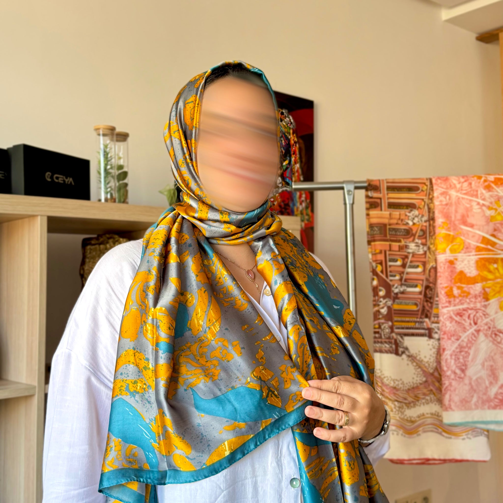 Châle"AMBER" effet soie