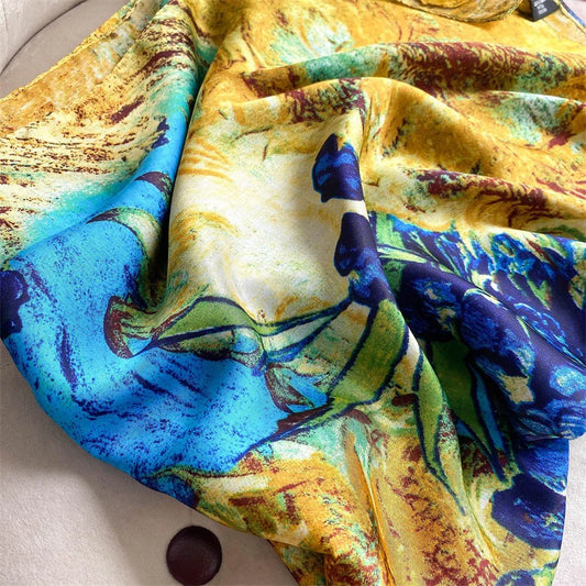 Châle "JADE" effet soie à motifs