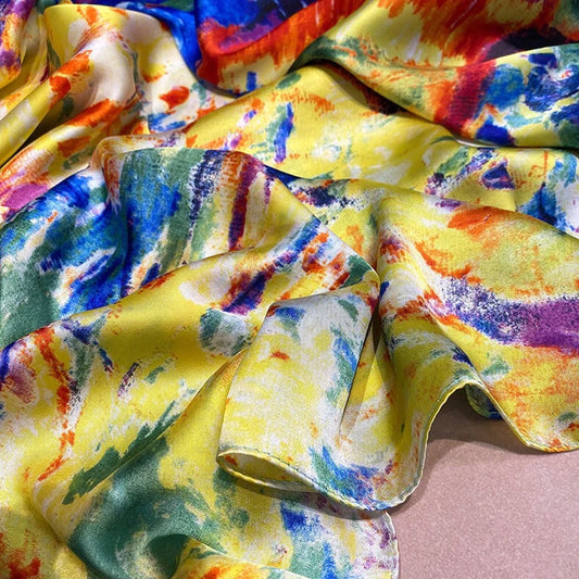 Châle "JADE" effet soie à motifs