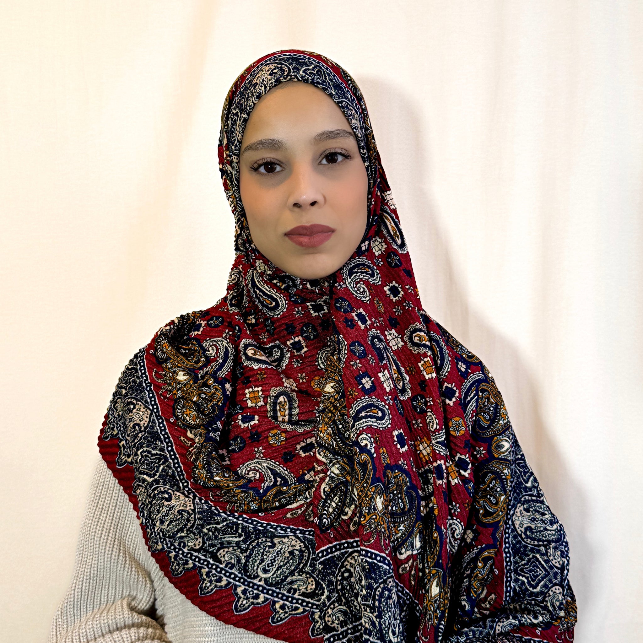 Châle plissé "RUBIS" en viscose