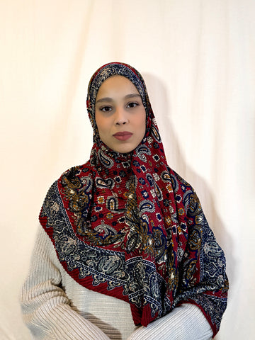 Châle plissé "RUBIS" en viscose