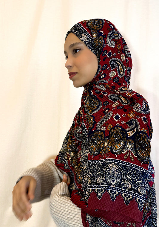 Châle plissé "RUBIS" en viscose