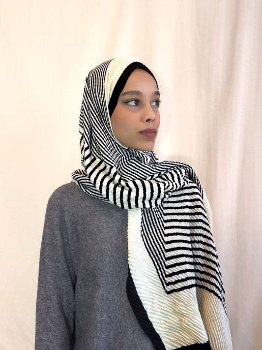 Châle plissé "ÉBÈNE" en viscose