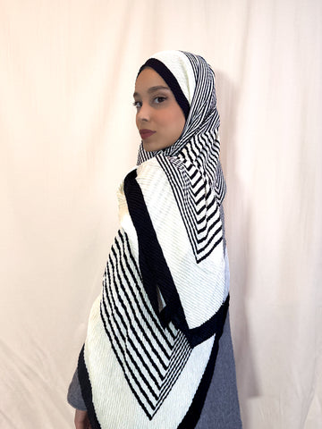 Châle plissé "ÉBÈNE" en viscose