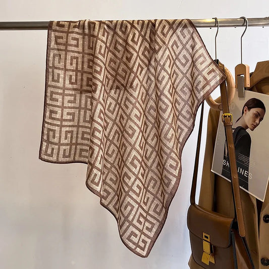 Foulard "CARMÉA" double face en laine fine