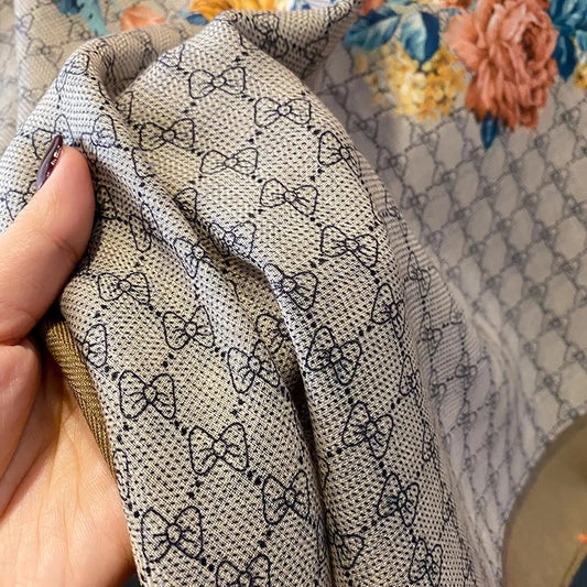 Foulard "ORANGELO" double face en laine fine