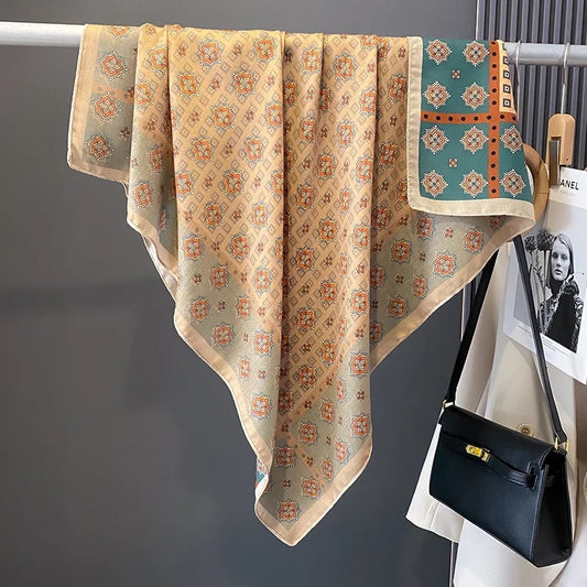 Foulard "SOLÉNA" double face en laine fine