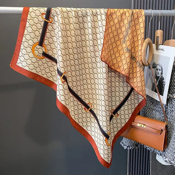 Foulard "FIORELLA" double face en laine fine