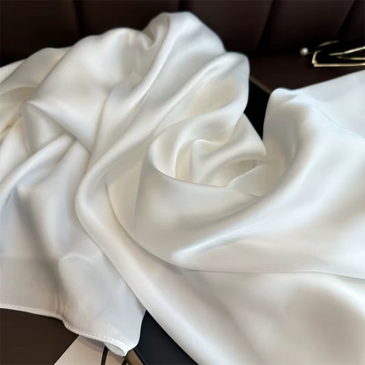 Châle Uni BLANC en Soie 100%