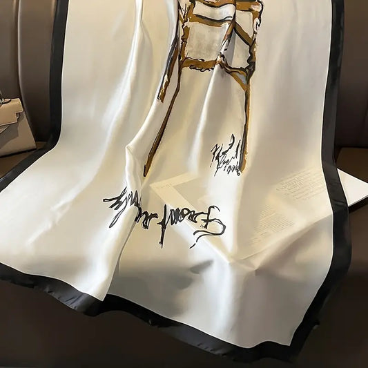 Châle "TABITI " effet soie à motifs