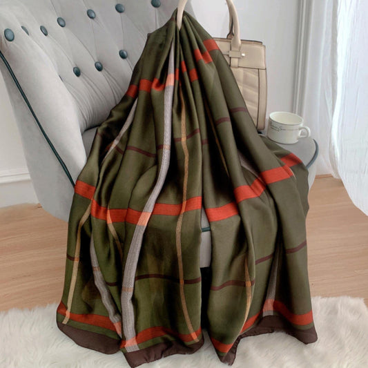 Châle "KELLY" effet soie à motifs