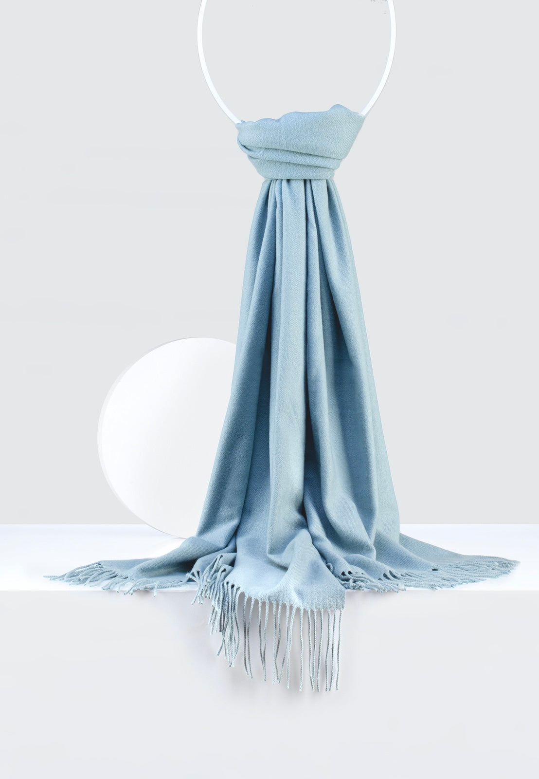 Châle en Cachemire "BLEU FUMÉE"