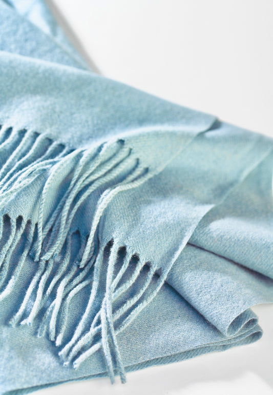 Châle en Cachemire "BLEU FUMÉE"